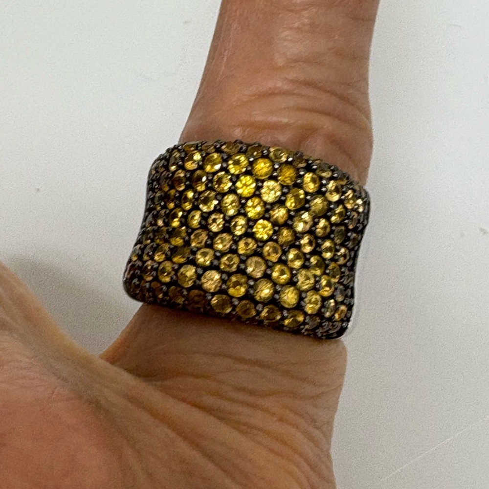 Elegant Yellow Sapphire Sterling Silver Ring - Picture 8 of 8